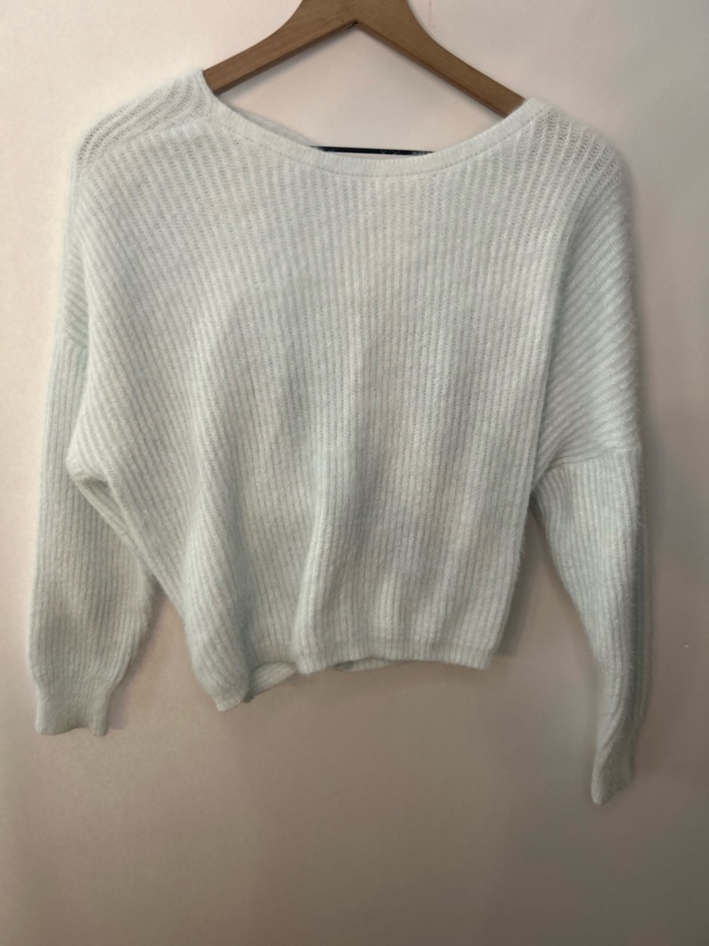 Altar'd State Women’s Icy Blue Amiah Twist Back Sweater, Size Small